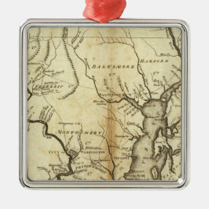 States of Maryland and Delaware Metal Ornament