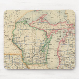 States of Michigan, Wisconsin and Iowa Mouse Pad