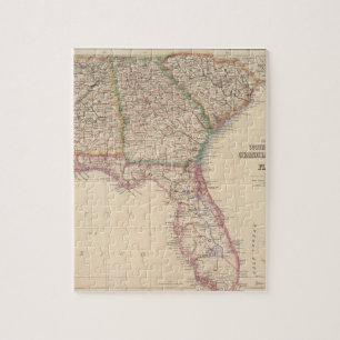 States of South Carolina, Georgia, and Alabama Jigsaw Puzzle