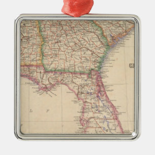 States of South Carolina, Georgia, and Alabama Metal Ornament