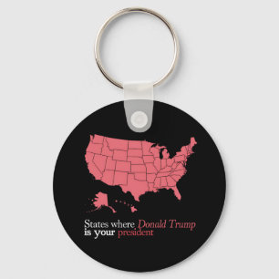 States Where Trump is Your President 47th US Map Keychain