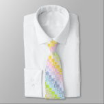 Static Pastel Rainbow Squares Tie<br><div class="desc">Abstract digital art of pastel rainbow and white outlined squares with the opposite colours in a lighter tone inside them,  looking like static TV,  in a chequered formation.</div>