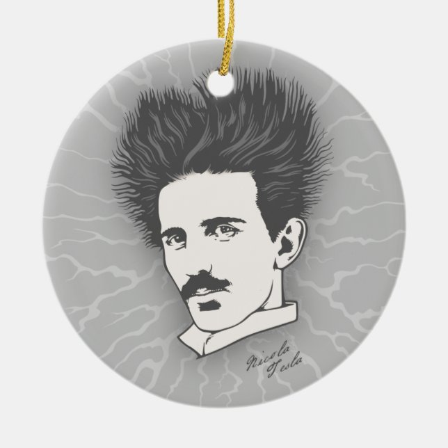 Static Tesla Ceramic Ornament (Front)