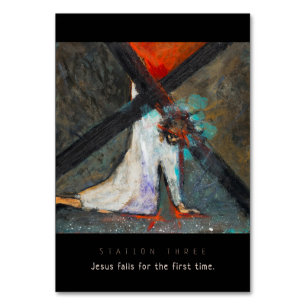 Station 3, Jésus tombe #1 Carte de prière