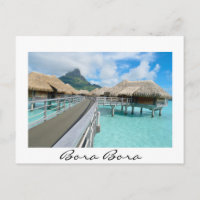 Station balnéaire sur Bora Bora carte postale blan
