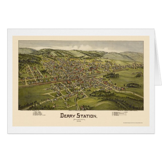 Station de Derry, carte panoramique de PA - 1900 (Devant horizontal)