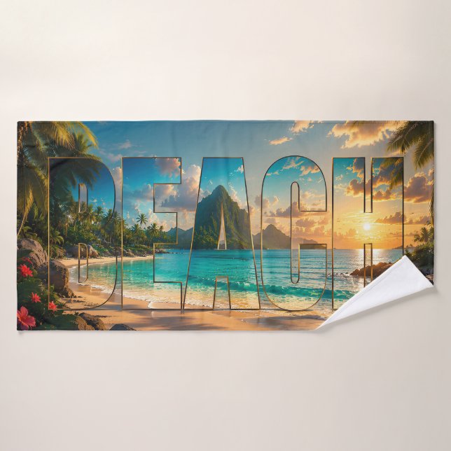 Station de luxe de la plage éditorial côtier (Serviette de bain)