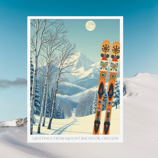 Station de ski du Mont Bachelor Oregon Carte posta (Créateur téléchargé)