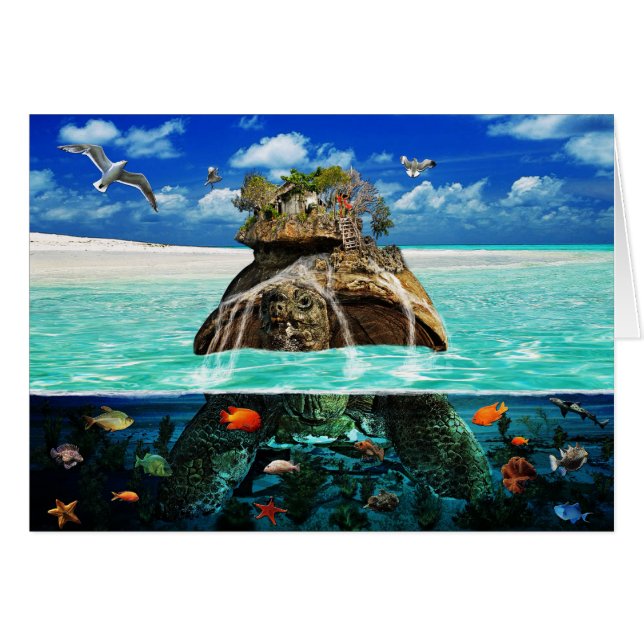 Station de vacances reculée d'imaginaire d'île de (Devant horizontal)