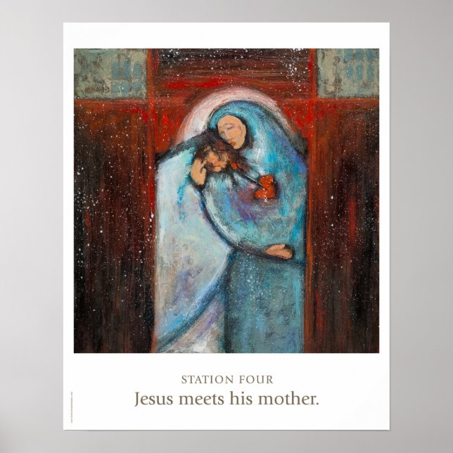 Station Four: Jesus meets his mother. Poster (Front)