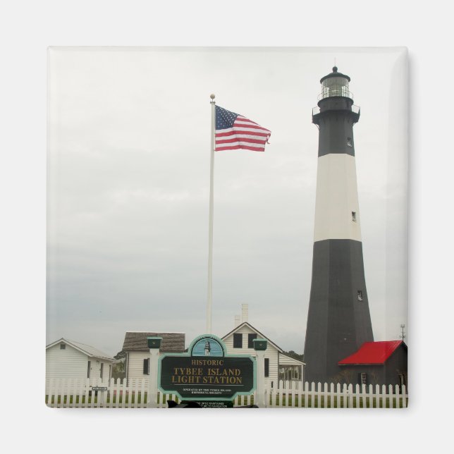 Station phare de Tybee Island Magnet (Devant)