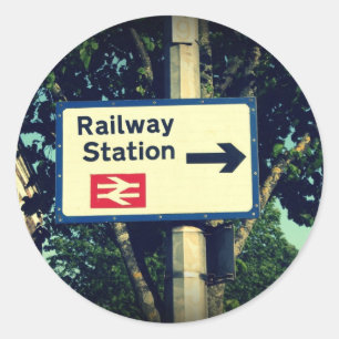 Station Sign Classic Round Sticker
