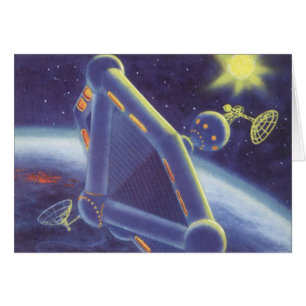 Station spatiale orbitante de science-fiction vint