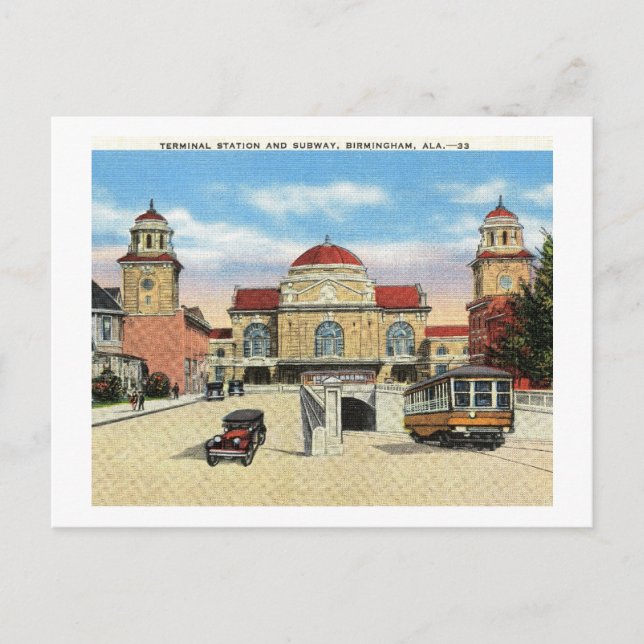 Station & Subway, Birmingham, Alabama Vintage Postcard (Front)