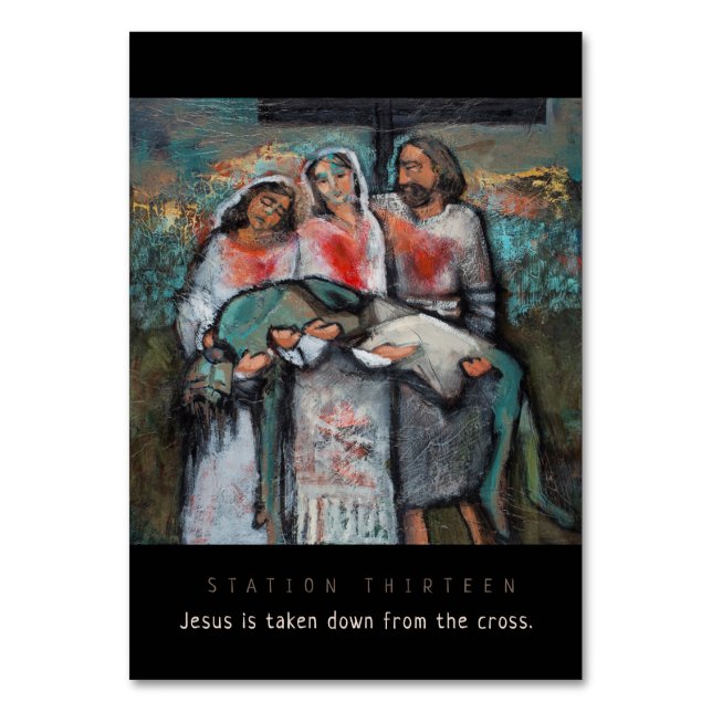 Station Thirteen, Jesus taken down, Prayer Card (Front)