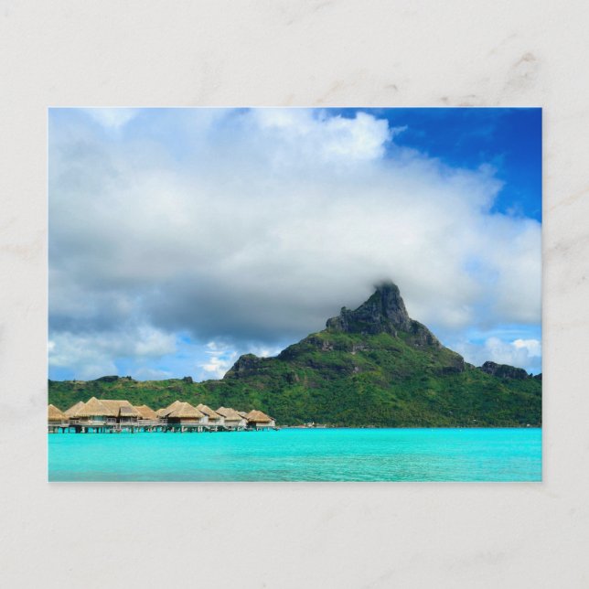 Station tropicale sur Bora Bora carte postale (Devant)