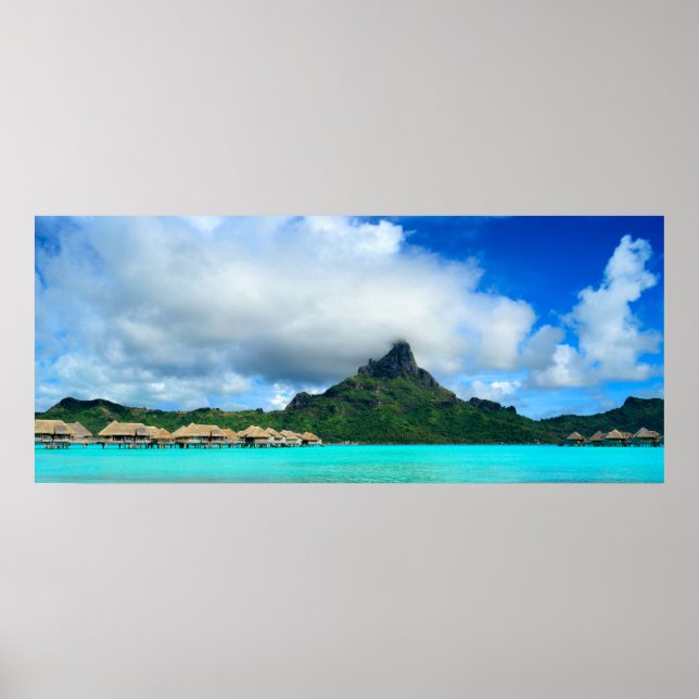 Station tropicale sur Bora Bora poster panorama (Devant)