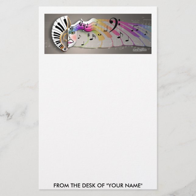 Stationary - Music Mask Stationery (Front)