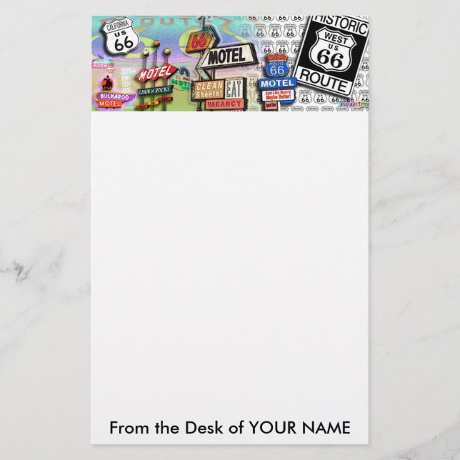 Stationary - Route 66 The Mother Road 18SQ Stationery (Front)