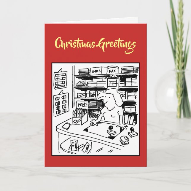 Stationers Stationery Shop Christmas Card (Front)