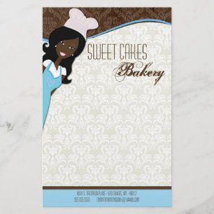Stationery - African American Baker Cup Cakes Bake