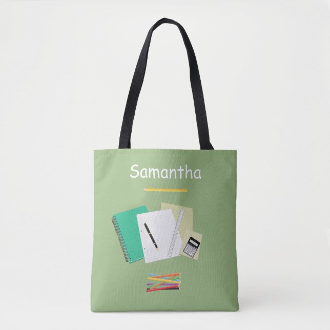 Stationery and Clock graphics Tote Bag (Front)