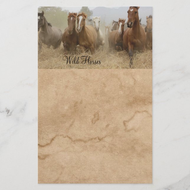 Stationery Beautiful  Running Wild Horses  (Front)