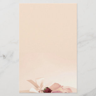 stationery beige rose paper