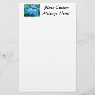 Stationery Blue Hydrangea Flower Garden Customize