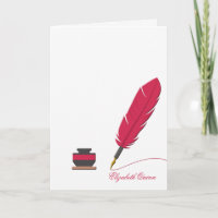 Stationery Carte pour notes photo Inkwell et Feath