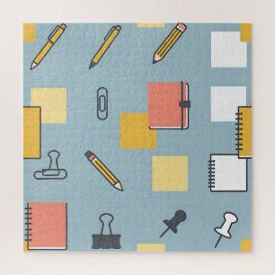 Stationery Chaos Pencils Notebooks Sticky Notes Jigsaw Puzzle