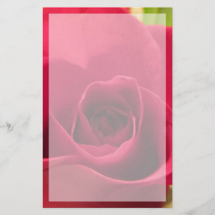 Stationery--"Drop Dead Red" Rose With Border Stationery