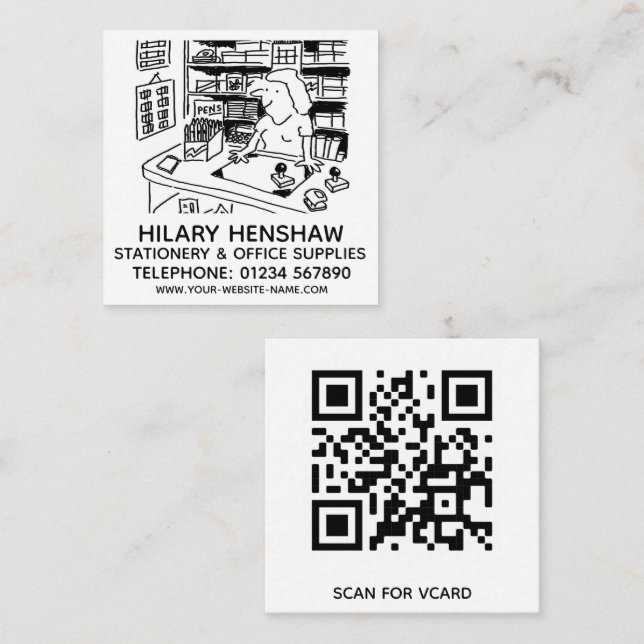 Stationery & Office Supplies Square Business Card (Front/Back)