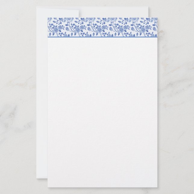 Stationery Paper-Blue Roses (Front)