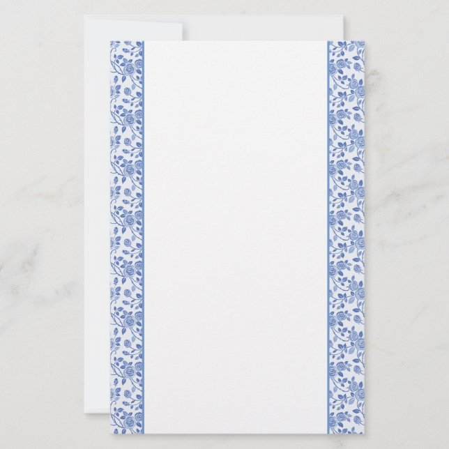 Stationery Paper-Blue Roses (Front)