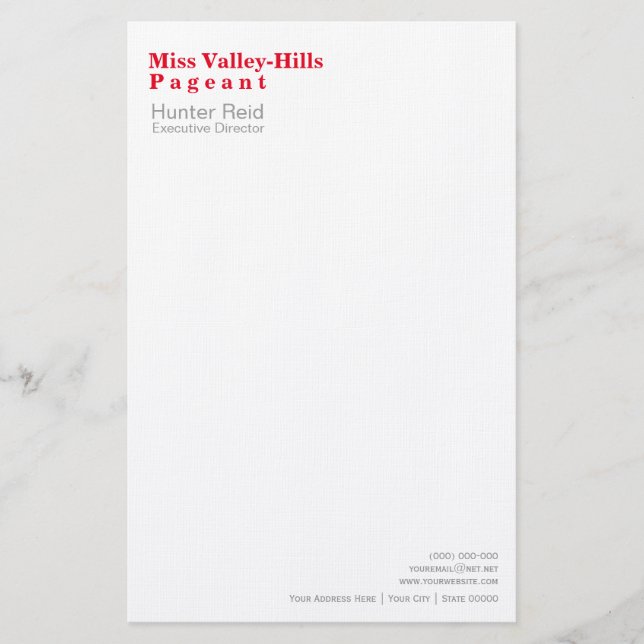 Stationery Paper Clearly Captioned Stationery (Front)