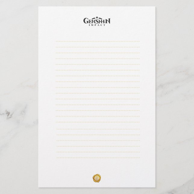 Stationery Paper Geo Genshin Impact (Front)
