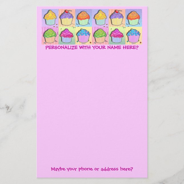 Stationery - Pop Art Cupcakes (Front)