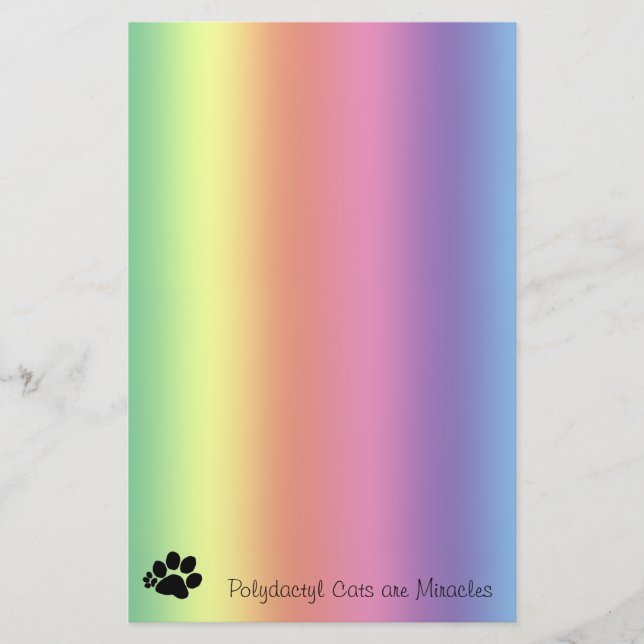 Stationery - Rainbow Polydactyl Cats are Miracles (Front)