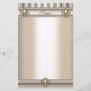 Stationery Silk beige Pearl Jewel