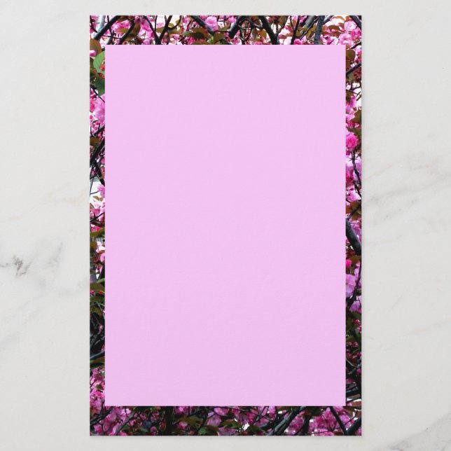 Stationery with Cherry Blossoms Photo (Front)