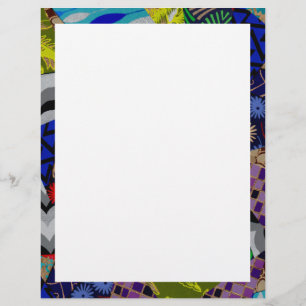 Stationery with Colourful Collaged Border