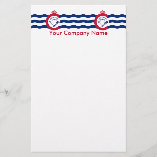 Stationery with Flag of Cinncinnati, Ohio (Front)