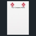 Stationery with Flag of Florence, Italy<br><div class="desc">Add a touch of cultural elegance to your correspondence with our Stationery featuring the flag of Florence, Italy! Adorned with the iconic red fleur-de-lis on a clean white background, this refined stationery celebrates Florence’s rich artistic heritage and timeless Tuscan pride. Perfect for personal letters, official notes, or creative writing, it...</div>
