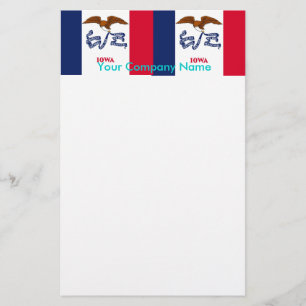 Stationery with Flag of Iowa