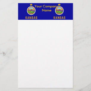 Stationery with Flag of Kansas