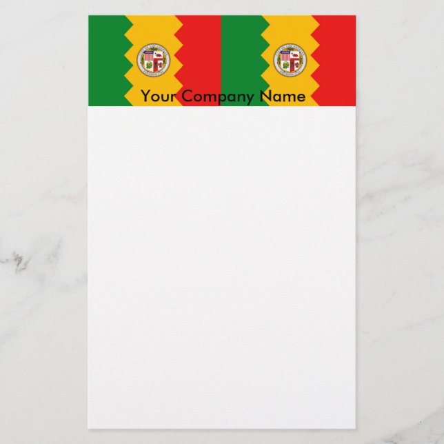 Stationery with Flag of Los Angeles, California (Front)