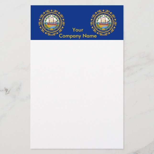 Stationery with Flag of New Hampshire (Front)