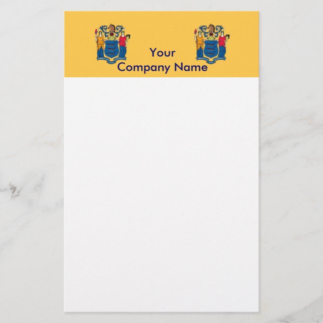 Stationery with Flag of New Jersey (Front)