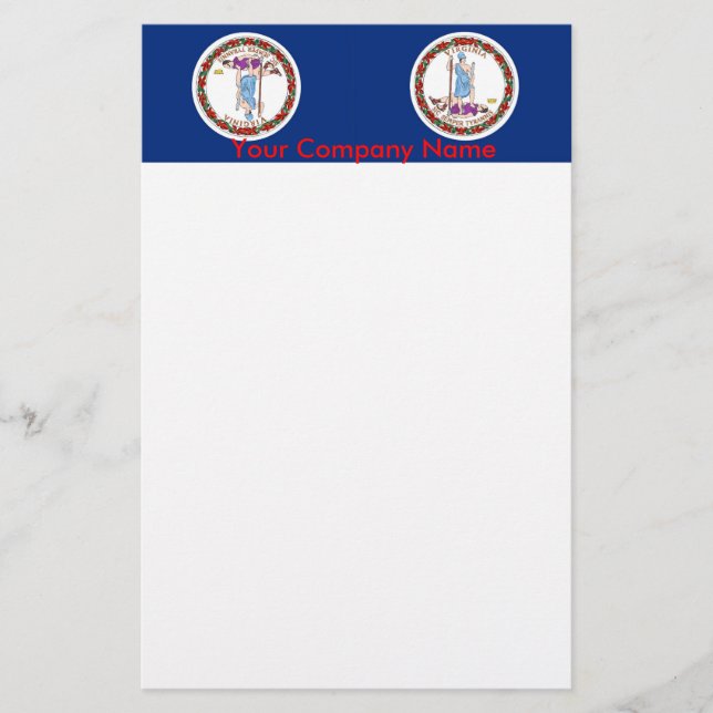 Stationery with Flag of Virginia (Front)